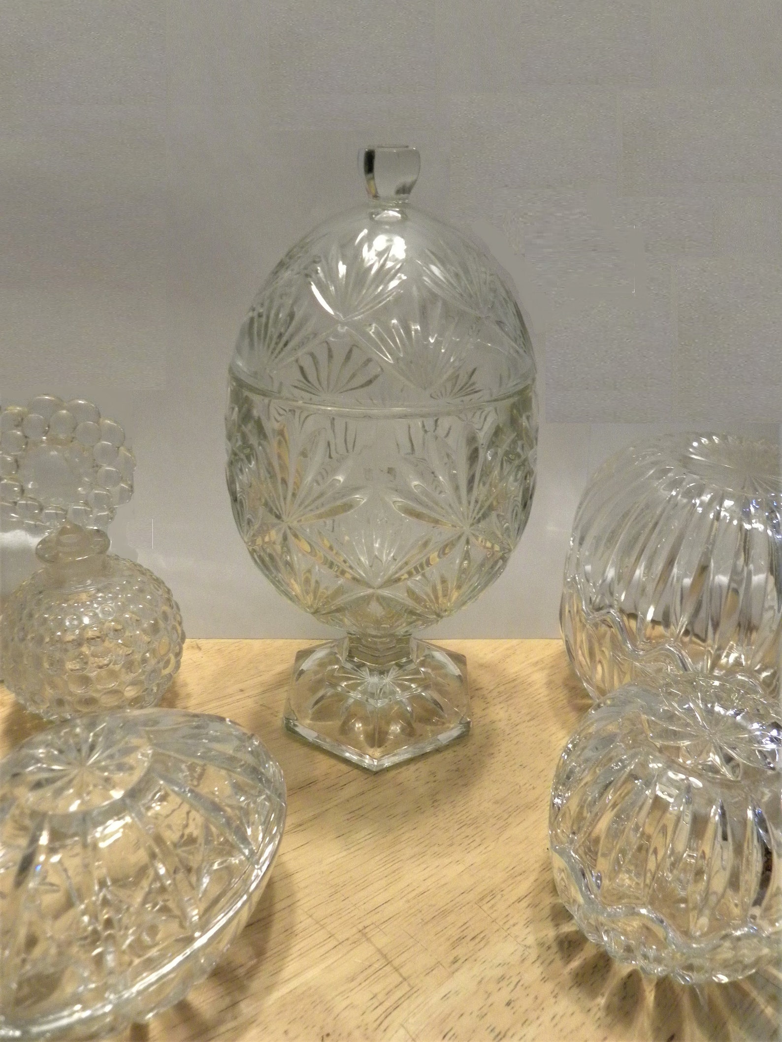 Glass Egg with Lid Jar Crystal Egg Pedestal Candy Dish by Etsy