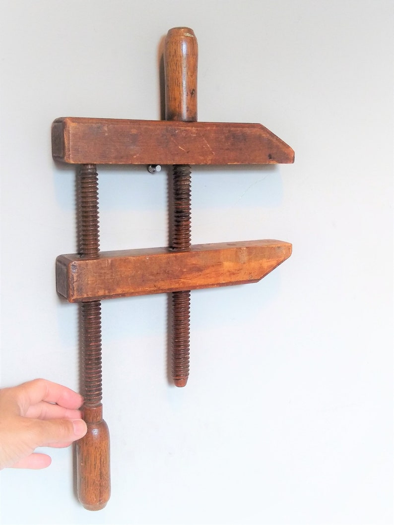 Antique Parallel Clamp Wood C Clamp Primitive C Clamp Etsy