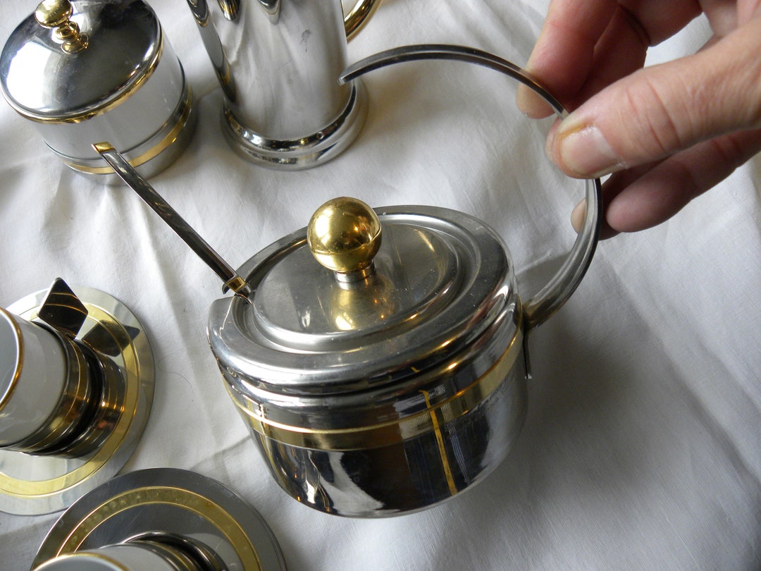 Gottinghen Inox Italy Silver Relish Mustard Bowl Jar W Lid Glass With