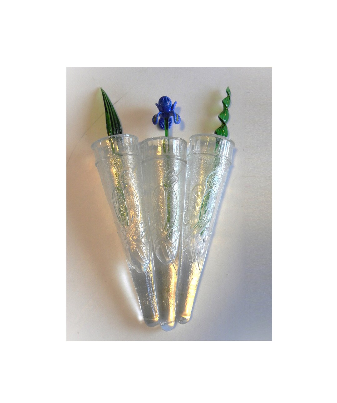 Vintage Glass Vase Wall Pocket Glass Bird Vase Wall Pocket Etsy