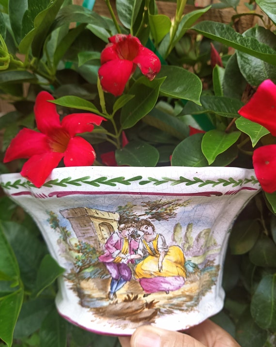 【 Lille 1767 】フランス製 陶磁器 恋人【 E.DUC 】 French Faience Bough Pot Lille 1767 Bouquetière, 18th Century