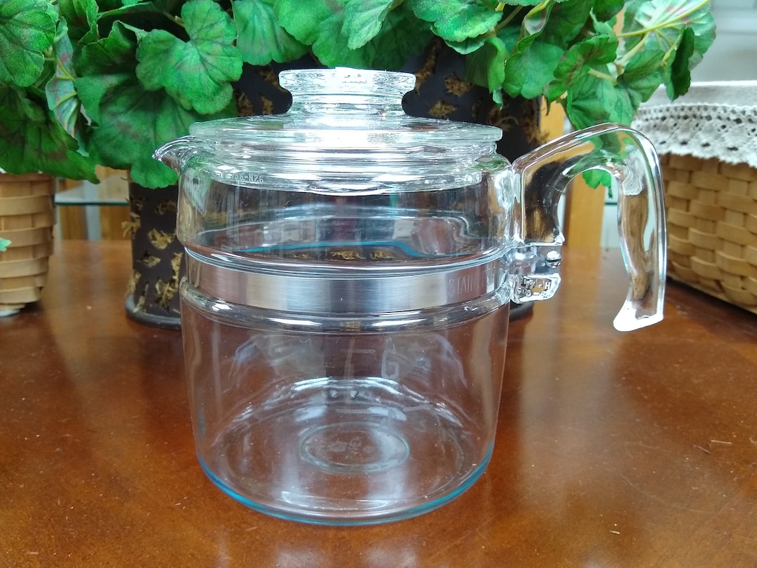 Vintage Pyrex Glass Coffee Pot 6 Cup, Pyrex Coffee Maker Percolator