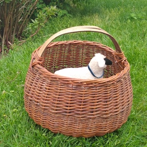 Vintage French Woven Market Basket: Farmhouse Forage, Egg Gathering