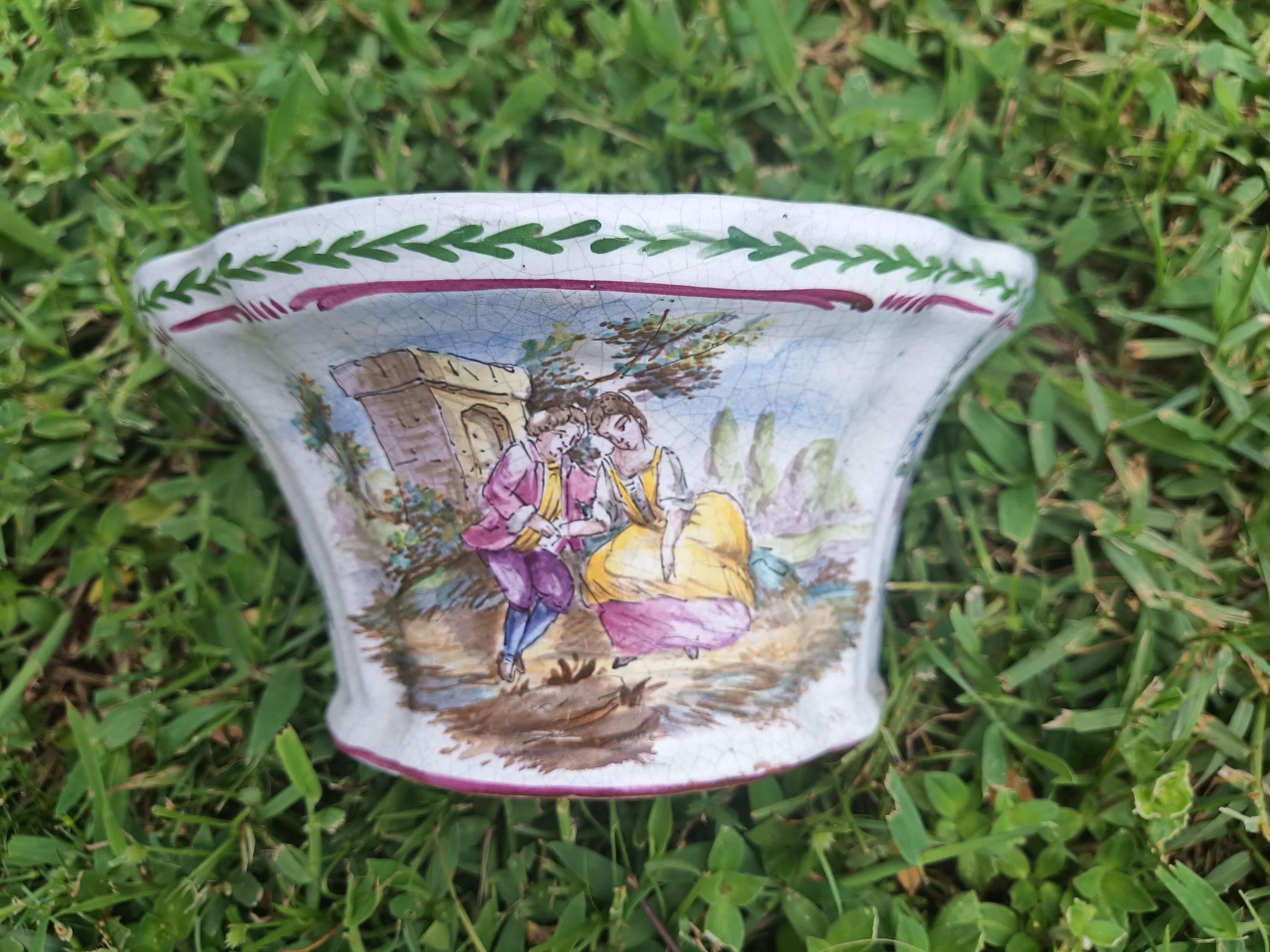 French Faience Bough Pot Lille 1767 Bouquetière, 18th Century