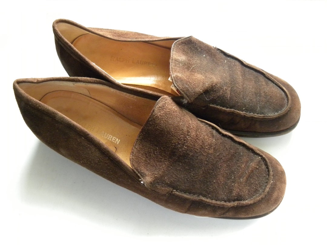 Ralph Lauren Brown Suede Loafers Women's Size 9 Made in Etsy