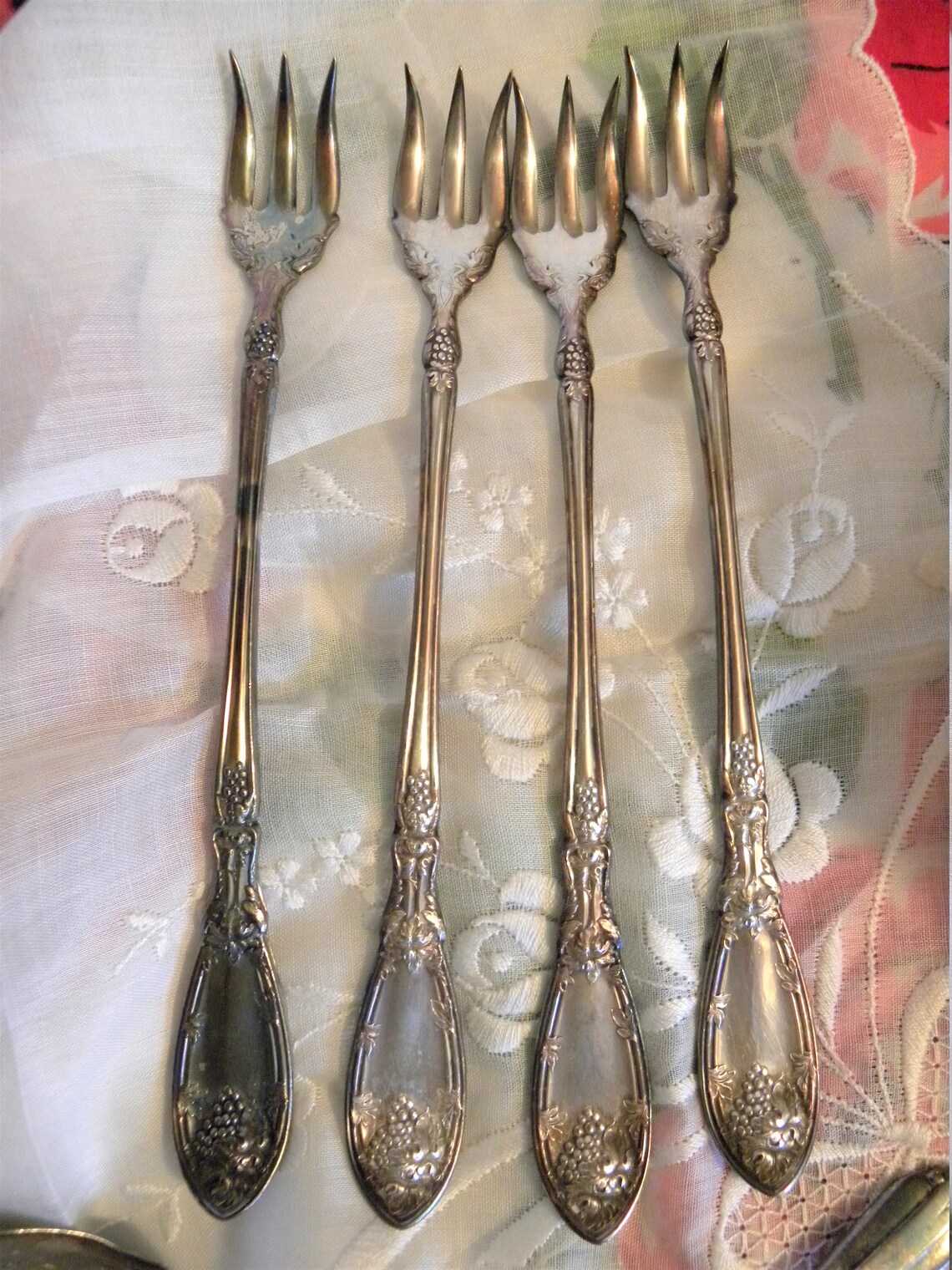 Antique Silverplate Oyster Forks Rogers 1881 Silver Plated Etsy