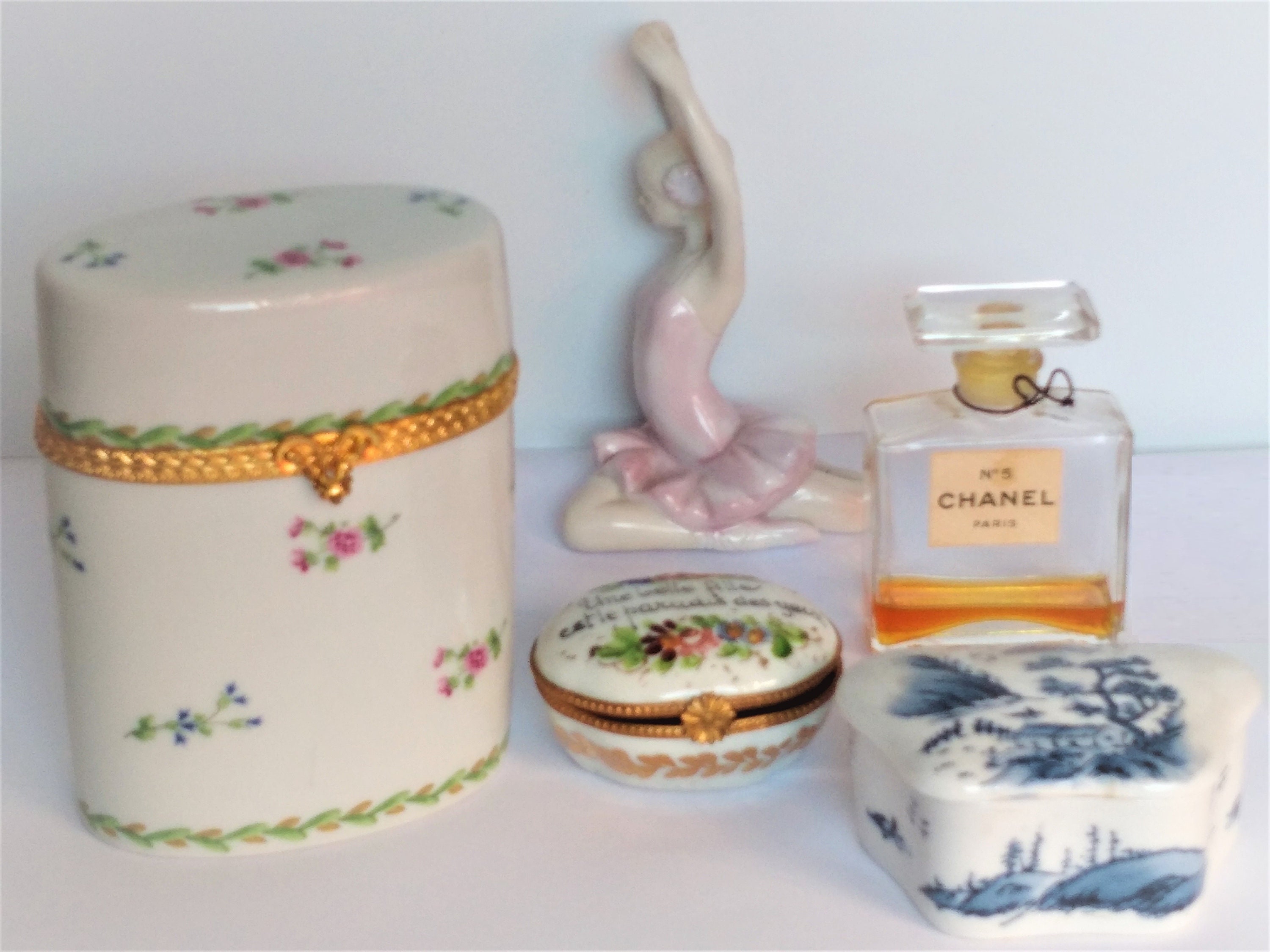 French Limoges Pill Snuff Box Old French porcelain Vanity box Etsy