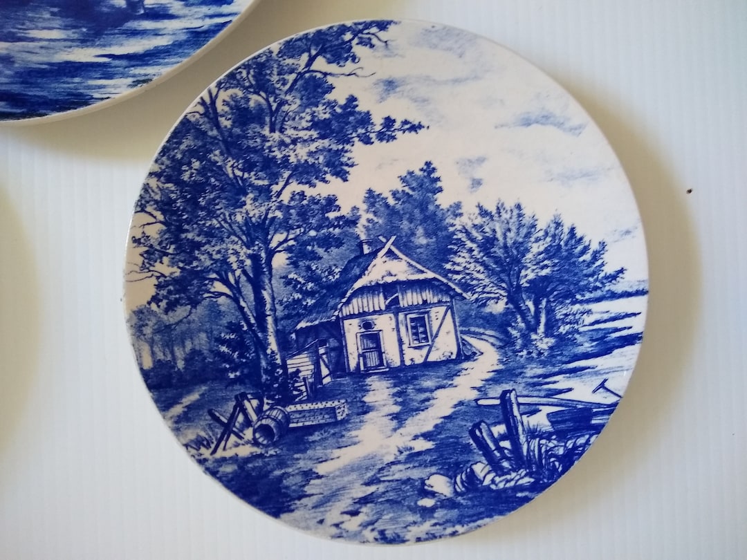 Antique Delft Blue Villeroy Boch Blue Flow Wall Plate, Pastoral Country ...