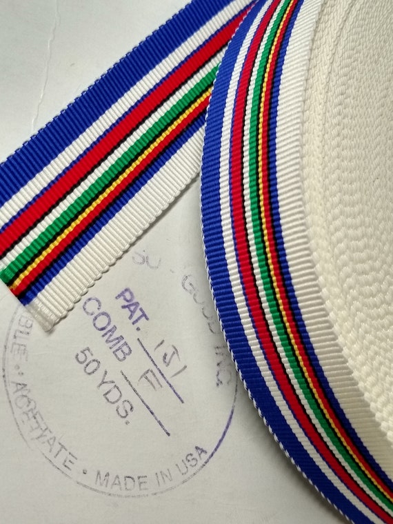 Red White Blue Stripe Ribbon Vintage Designer Lot of Stripe | Etsy