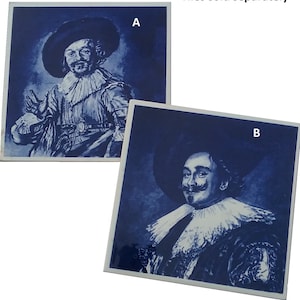 Delft Blue Portrait Tile: Hand-Painted Holland Ceramic Wall Art