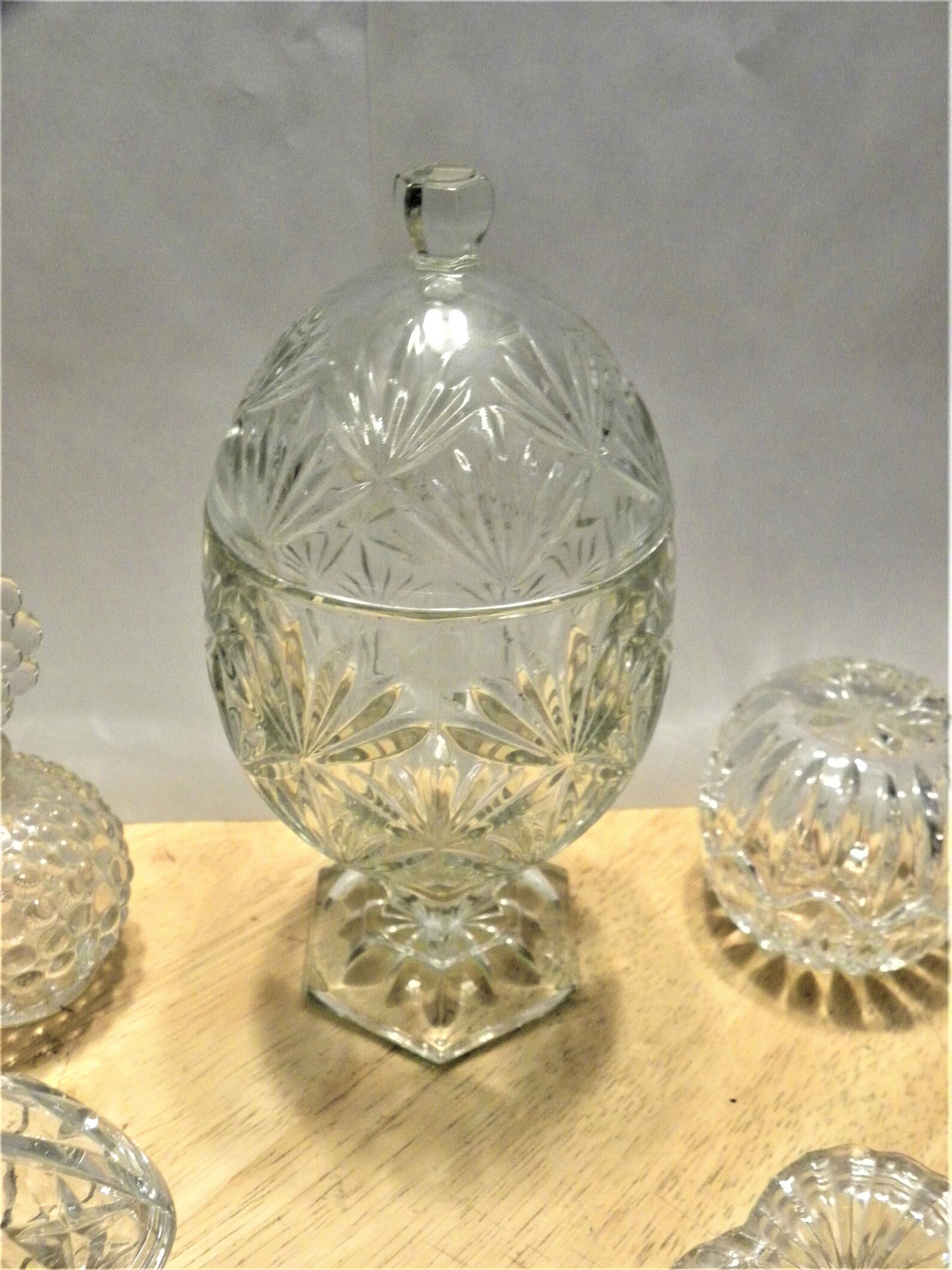 Glass Egg with Lid Jar Crystal Egg Pedestal Candy Dish by Etsy