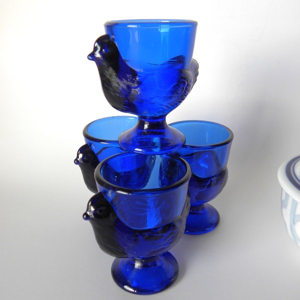 Set Of Vintage 6 Turquoise Green Glass Egg Cups - View #8