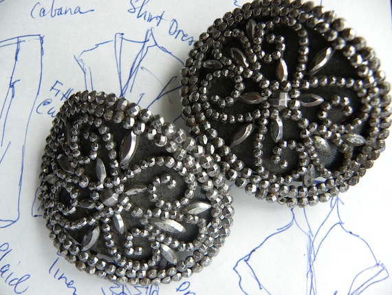 Victorian Cut Steel Shoe Buckles: Floral Design, DIY Jewelry