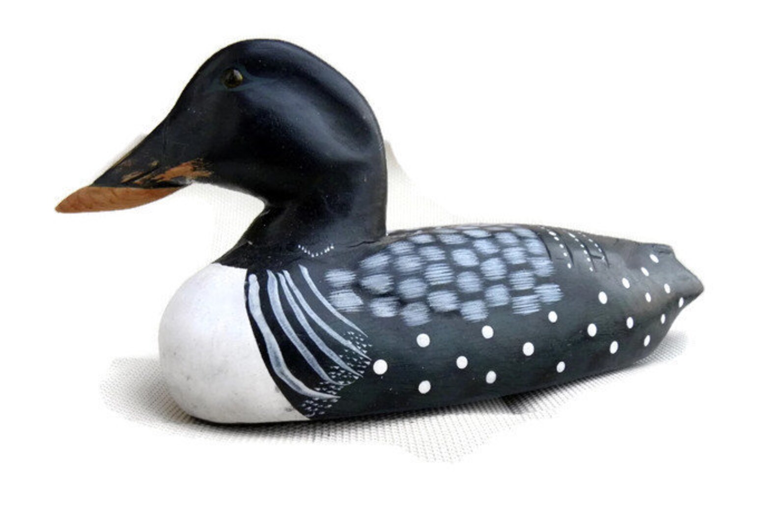Carved Wood Loon Decoy Duck Vintage Hand Painted Wood Loon Etsy