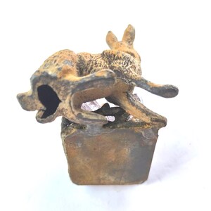 Antique Cold Painted Hare Bunny Rabbit Inkwell With Baccarat Swirl ...