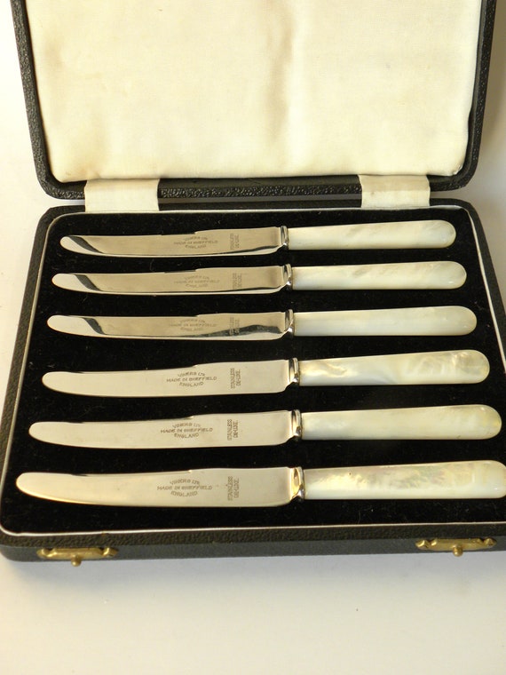 Antique Viner's Sheffield England Mother of Pearl Knife Set