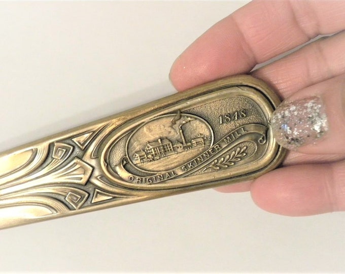 Gilded Bronze Letter Opener Vintage Advertising Letter Opener Skinner