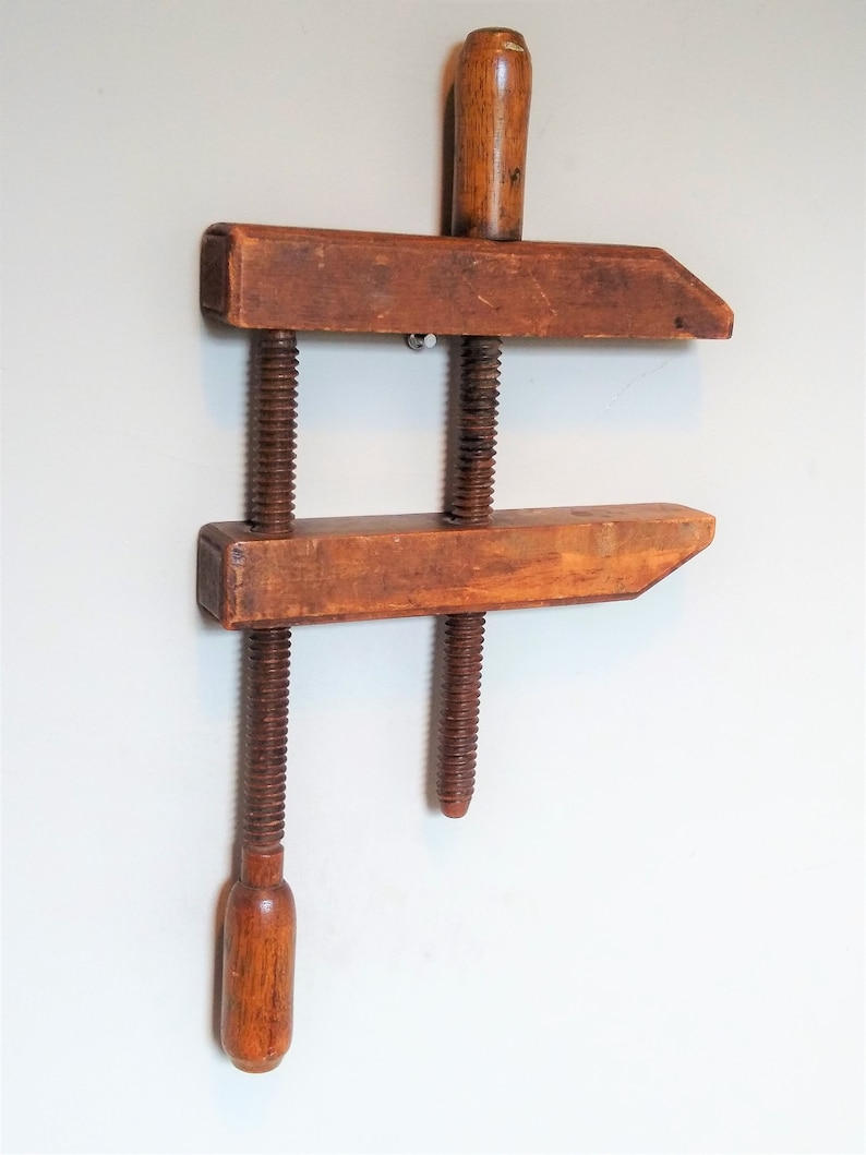 Antique Parallel Clamp Wood C Clamp Primitive C Clamp Etsy