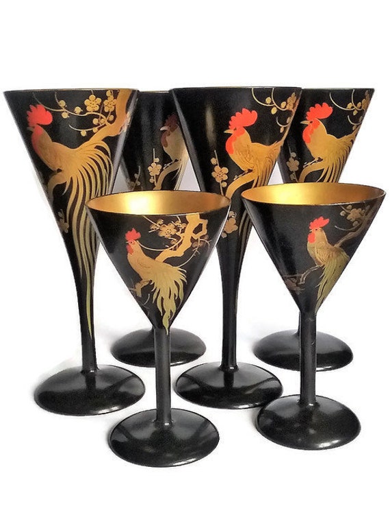 Japanese Lacquer Sake Cup Black with Gold Edge