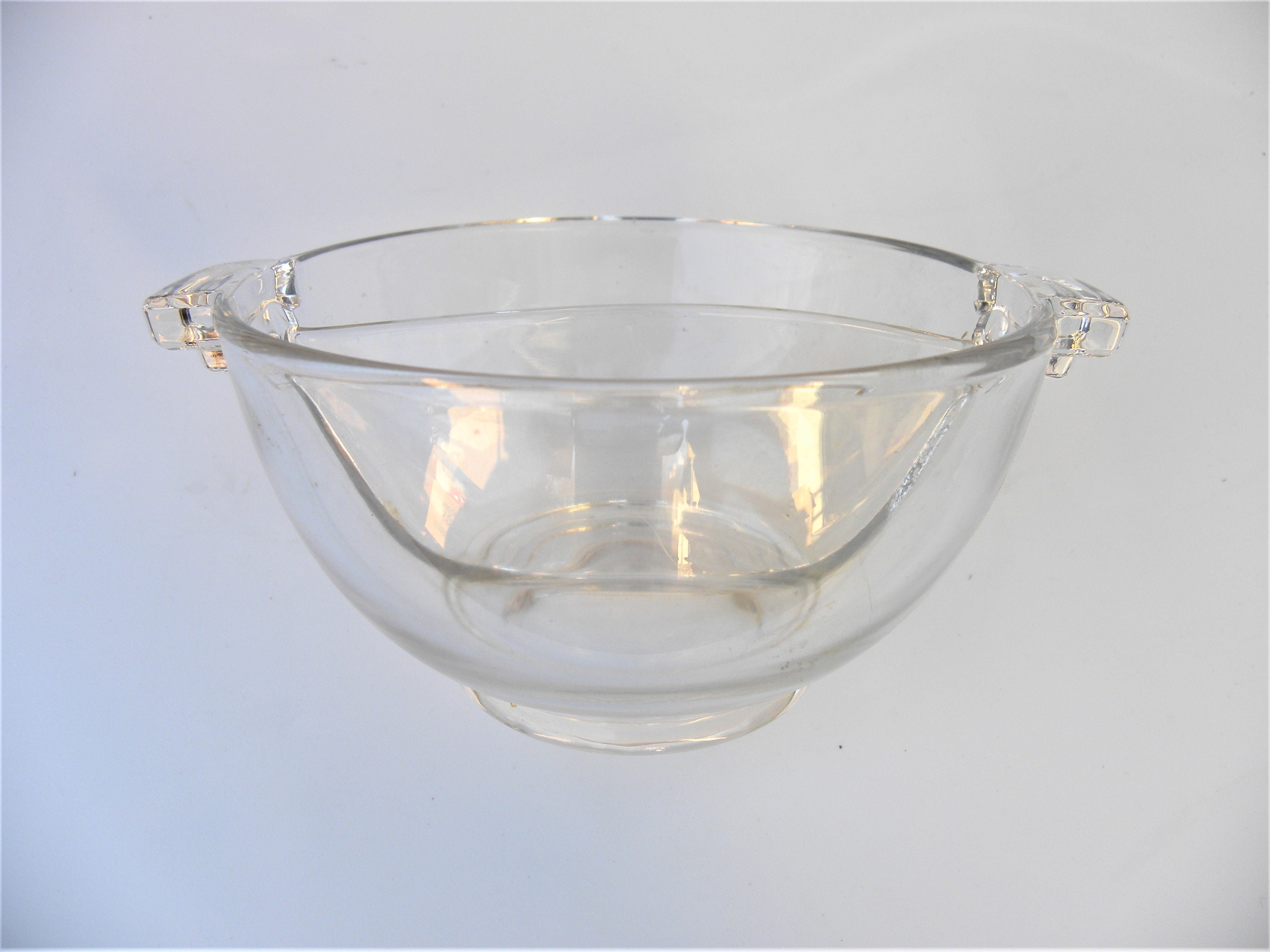 Art Deco Sectioned Glass Bowl with Handle Divided Condiment Etsy