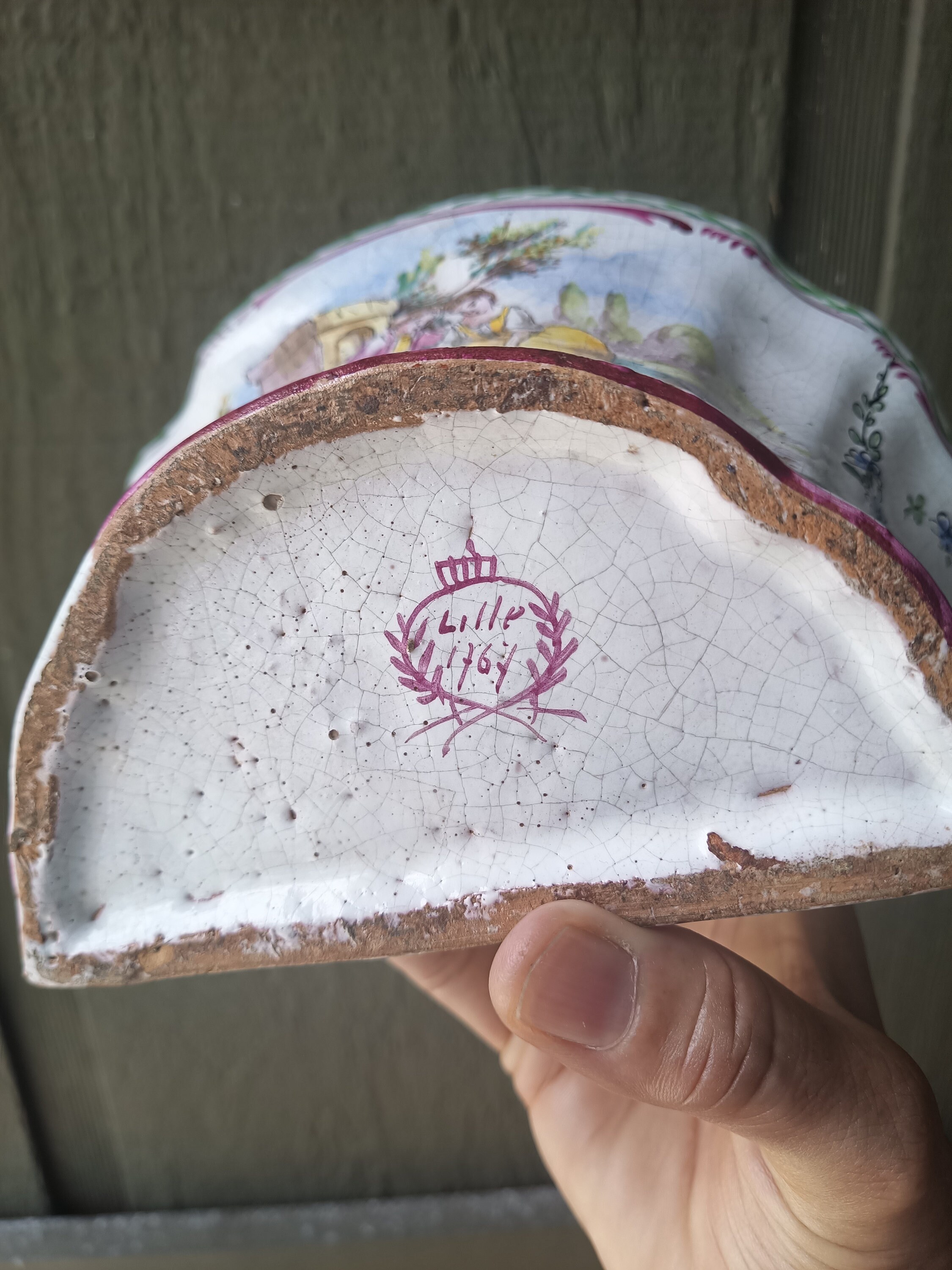 French Faience Bough Pot Lille 1767 Bouquetière, 18th