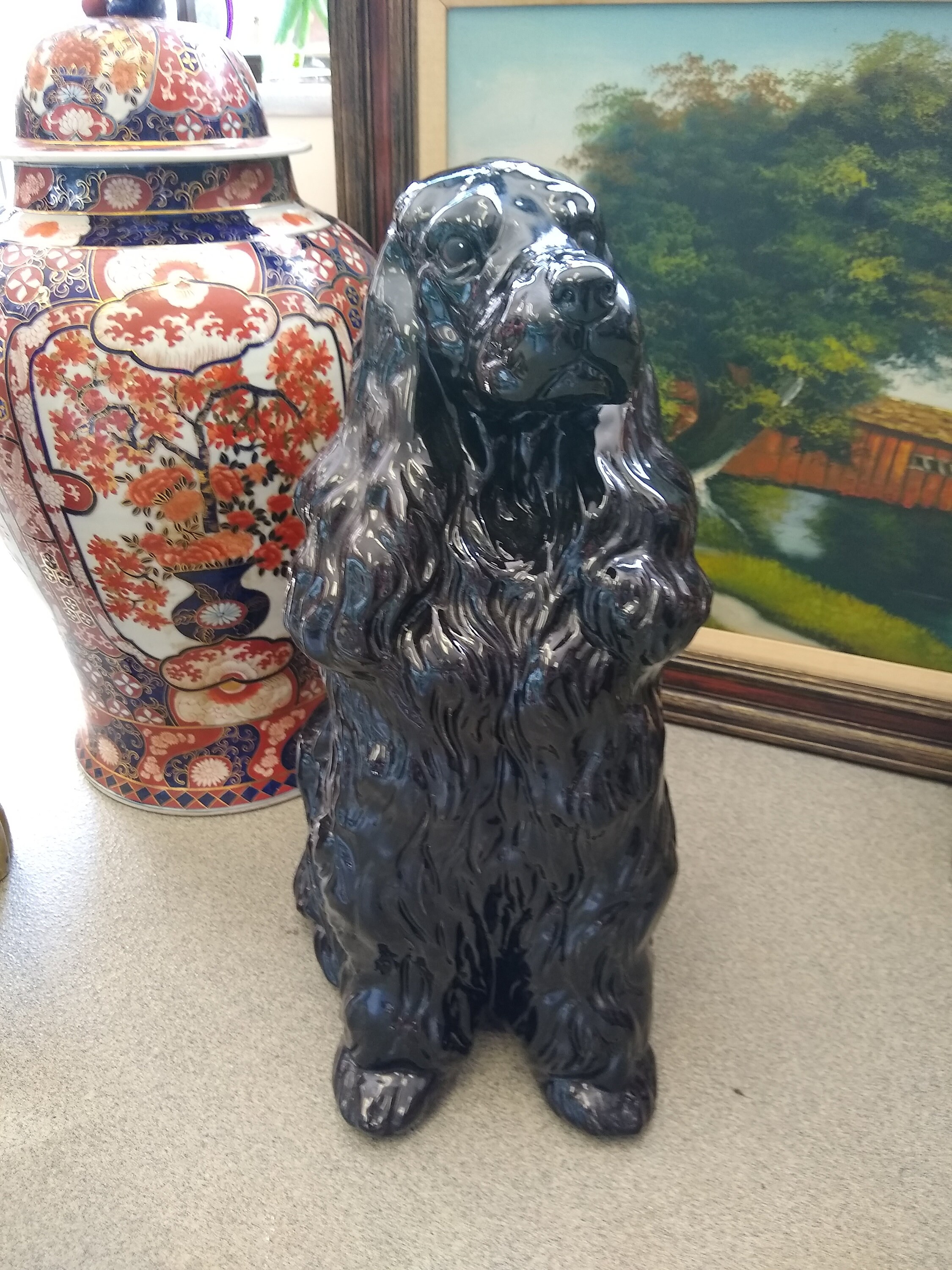 Large English Cocker Spaniel Dog Statue Figurine Large Etsy