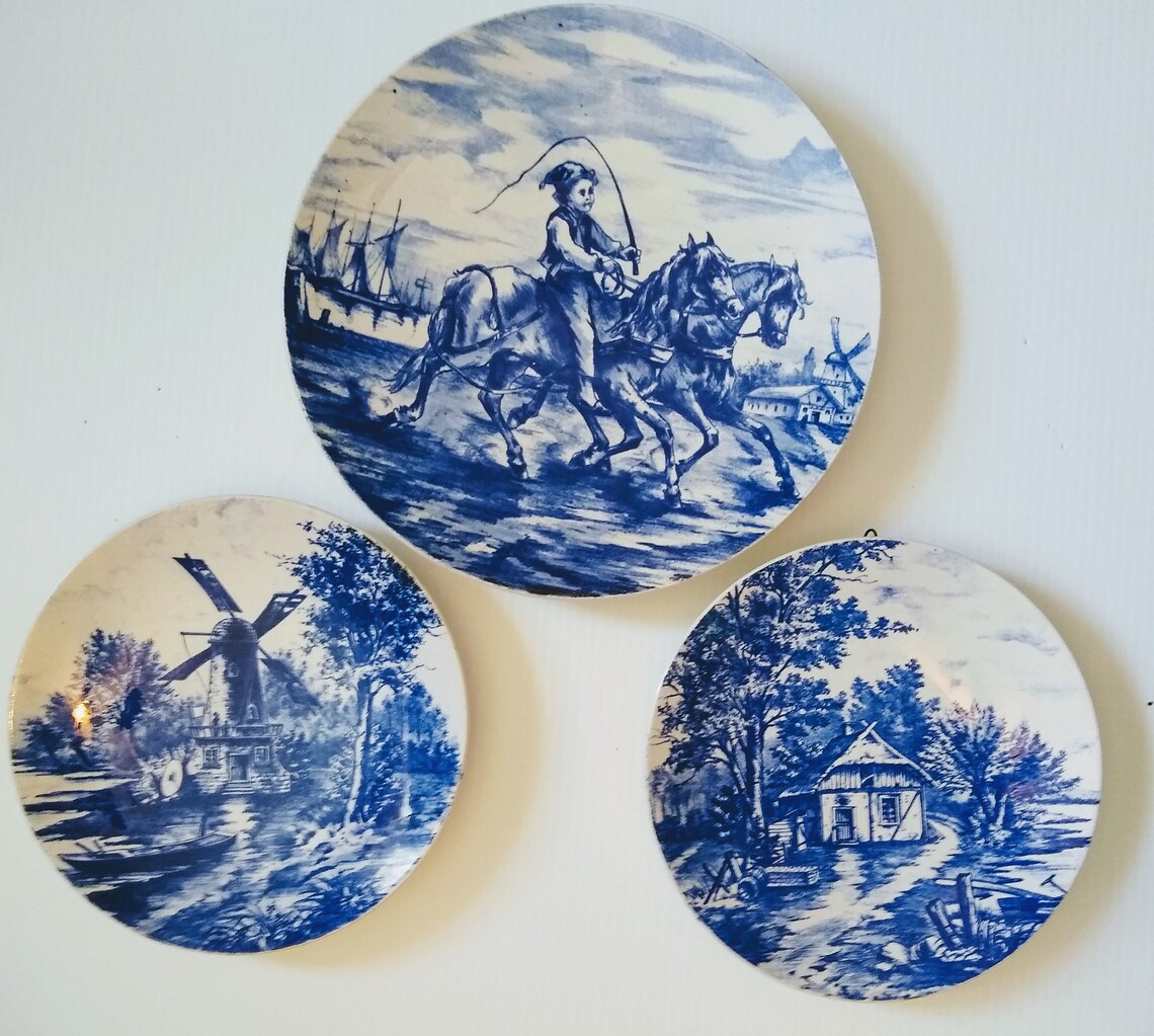 Antique Delft Blue Villeroy Boch Blue Flow Wall Plate - Etsy
