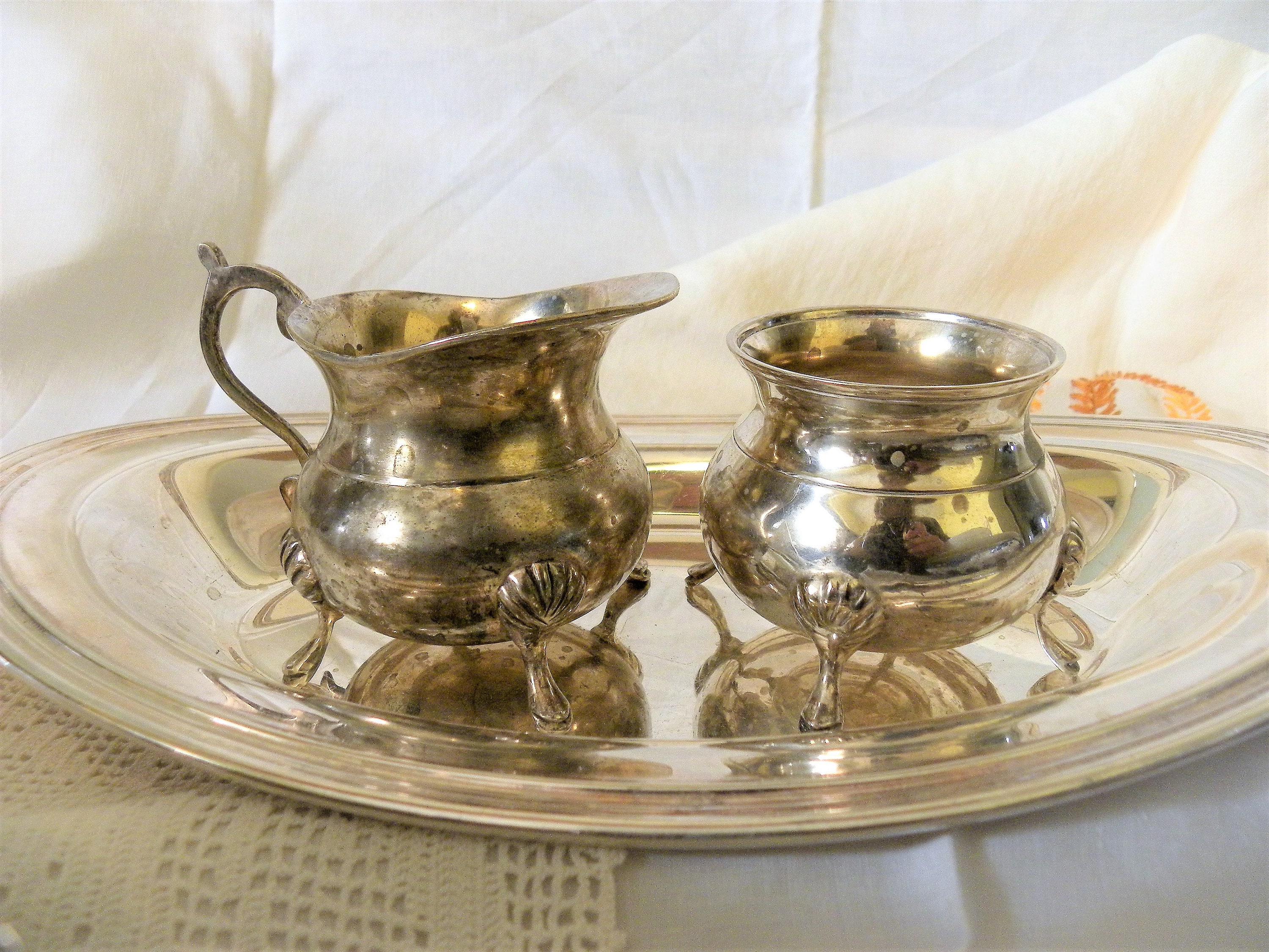 Vintage Silver Creamer And Sugar Set atelieryuwa.ciao.jp
