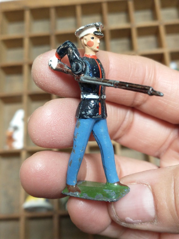 Antique Articulated Metal Miniature Toy Soldier Made in Etsy