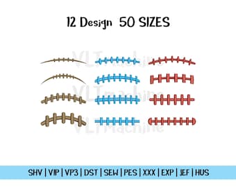 Set Mini Football Laces Embroidery, Mini Football Laces Embroidery, Set Football Machine Embroidery, Football Stitche 12 Mini Design 50 size