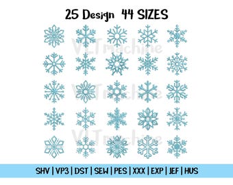 Set Mini Snowflakes Embroidery, Mini Snowflakes Embroidery , Set Snowflakes Machine Embroidery, Christmas Embroidery, 25 Design and 44 sizes