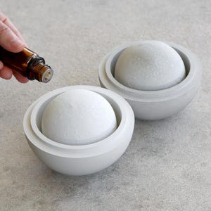 Concrete Cozy-Inspired Moon Essential Oil Diffuser | White Cement Passive Diffuser with Base | Smokeless Cozy Aromatherapy Home Fragrance