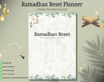 Ramadhan Reset Planner | Printable PDF + GoodNotes Journal | A4 A5 US Letter | 30 Day Devotional