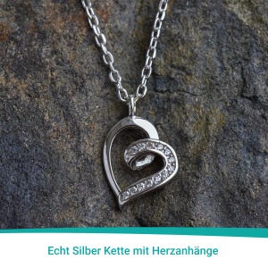 Women&#39;s necklace with zirconia heart pendant-gift idea for girlfriend silver necklace-gift for wife silver necklace-necklace made of sterling silver