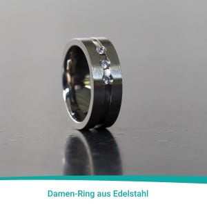 Ring-Edelstahl Ring-Damen Ring-Edelstahl Ring mit Zirkonia