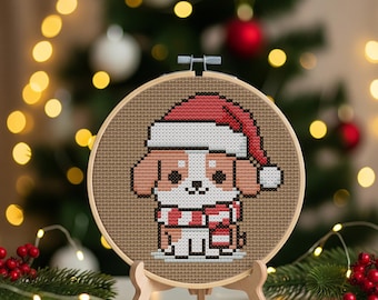 Christmas Dog Cross Stitch Pattern (PDF Pattern)