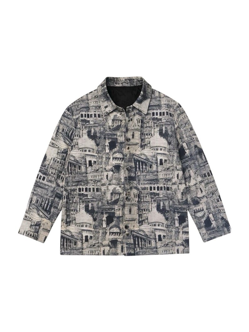 European Architecture Inspired Canvas Jacket image 1