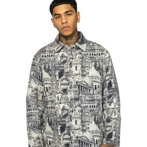 European Architecture Inspired Canvas Jacket image 2