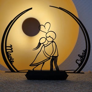 Personalisiertes Geschenk für Paare mit Namen - Tischdeko Herz - Geschenkidee Paar - Hochzeitsgeschenk - Jahrestag - Pärchengeschenk