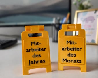 Mitarbeiter des Jahres - Mitarbeites des Monats - Kleinigkeit für Kollegen - Schild - Geschenk Mitarbeiter - Büro Deko - Office
