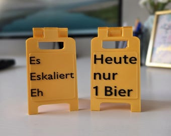 Lustiges Schild - Es eskaliert eh | Heute nur 1 Bier - Partykeller - Geschenk Freund - Party Geschenk -  Aufmerksamkeit - Bier Geschenk