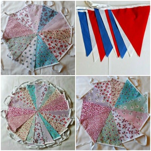 Clearance Fabric Bunting Coronation Handmade UK ECO Friendly  Shabby Chic Wedding Garland Banner