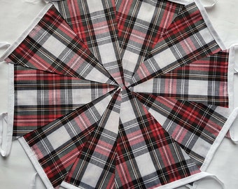 Tartan Bunting Scottie Bunting Wedding Bunting Royal Stewart Tartan uses Mantle Banner Photo Prop Party Bunting or Bedroom Decoration