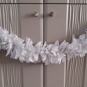Swag White Hand tied rag swag wedding 1 metre  Garland