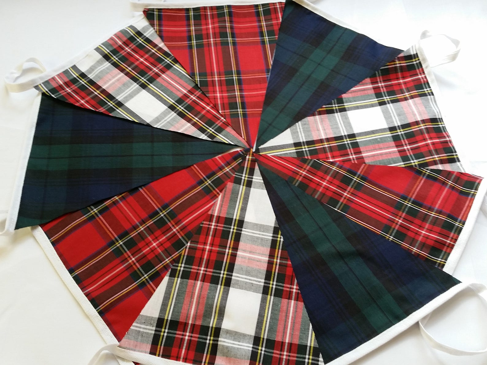 Mixed Tartan Fabric Garland Bunting 8ft 2.5m Vintage Style Etsy UK