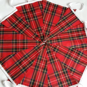 Tartan Bunting Scottie Bunting Wedding Bunting Royal Stewart Tartan uses Mantle Banner Photo Prop Party Bunting or Bedroom Decoration
