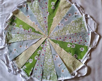 80 ft Floral Fabric Bunting: Shabby Chic Wedding Decor Handmade various designs