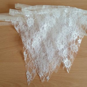 Lace Bunting Wedding Ivory Christening baby shower Vintage Shabby Chic Garland 10 metres 32ft.