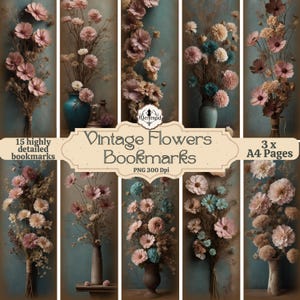 Vintage Flowers Bookmarks