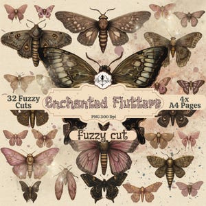 Enchanted Flutters com corte felpudo - 32 lindas borboletas